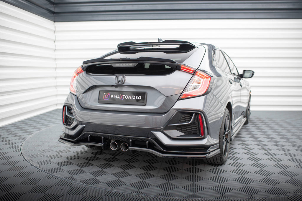 Maxton Design Heckansatz V.1 (mit einem vertikalem balken) Honda Civic Sport Mk 10 Facelift schwarz Hochglanz für Honda Civic Mk10 Facelift