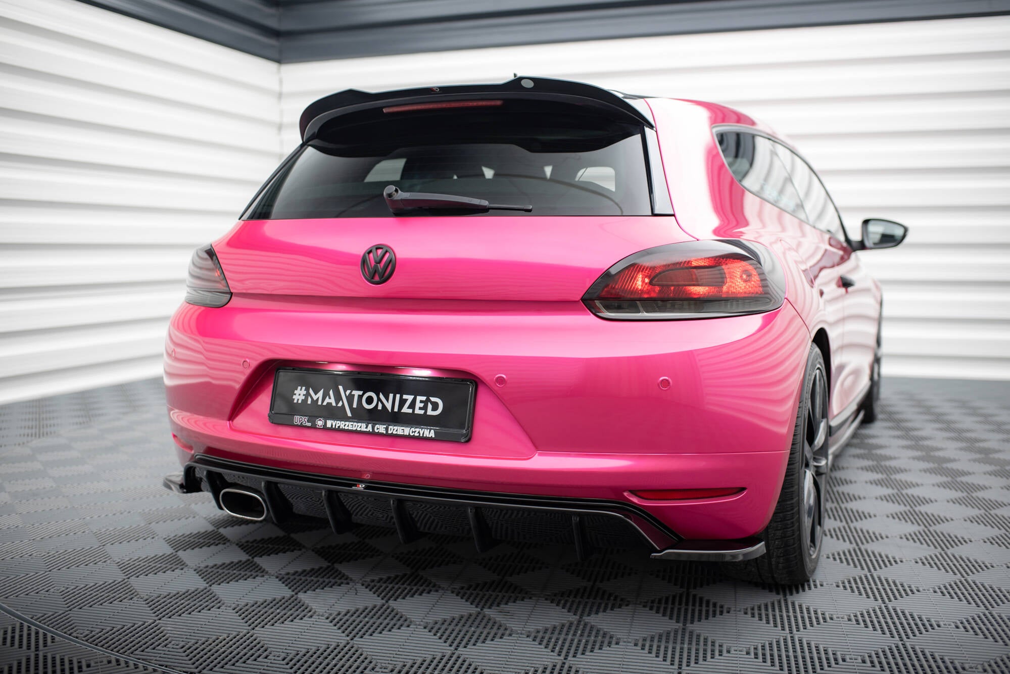 Maxton Design Diffusor Heck Ansatz V.1 passend für VW Scirocco Mk3 schwarz Hochglanz