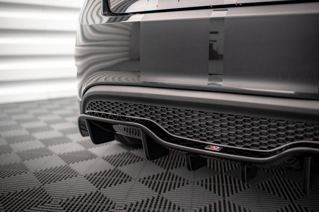 Maxton Design Diffusor Heck Ansatz für Ford Fiesta ST (5-Türige version) Mk7 Facelift schwarz matt