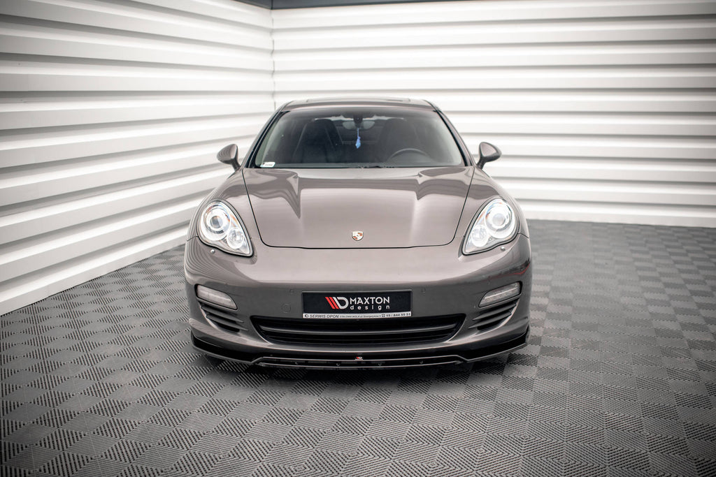 Maxton Design Street+ Spoilerlippe Front Ansatz V.1 passend für Porsche Panamera / Panamera Diesel 970 schwarz Hochglanz