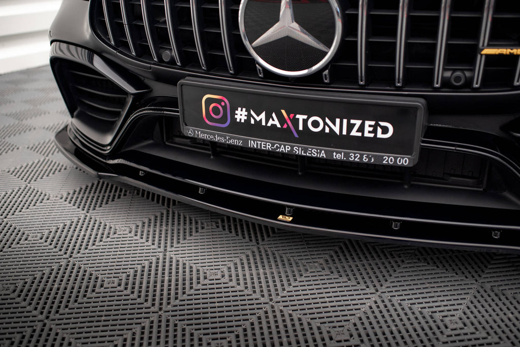 Maxton Design Street+ Spoilerlippe Front Ansatz V.2 passend für Mercedes-AMG GT 63S 4 Door Coupe Aero X290 schwarz Hochglanz
