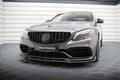 Maxton Design Street+ Spoilerlippe Front Ansatz V.2 passend für Mercedes-AMG C63 Limousine / Kombi W205 Facelift schwarz Hochglanz