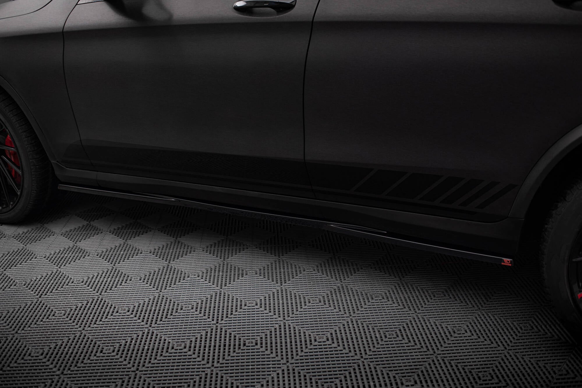 Maxton Design Street+ Seitenschweller Leisten passend für Mercedes-AMG GLC 43 / AMG-Line SUV X253 Facelift schwarz Hochglanz