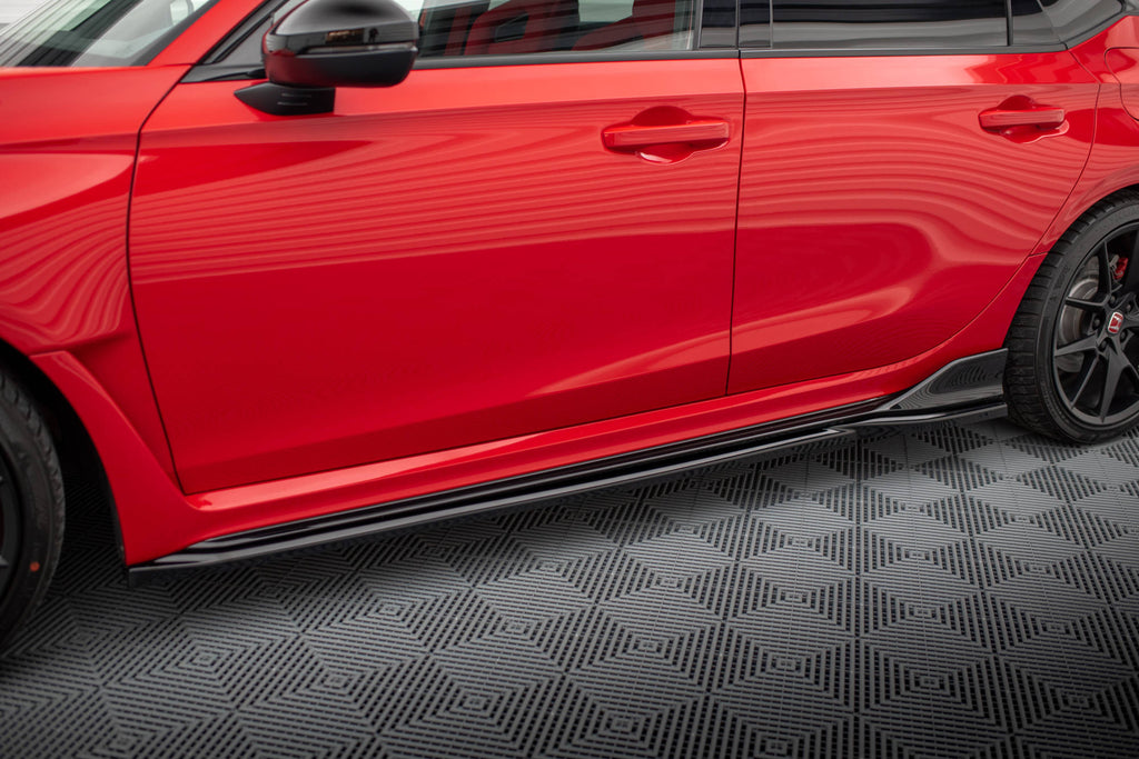 Maxton Design Street+ Seitenschweller Leisten passend für V.1 passend für Honda Civic Type-R Mk 11 schwarz Hochglanz