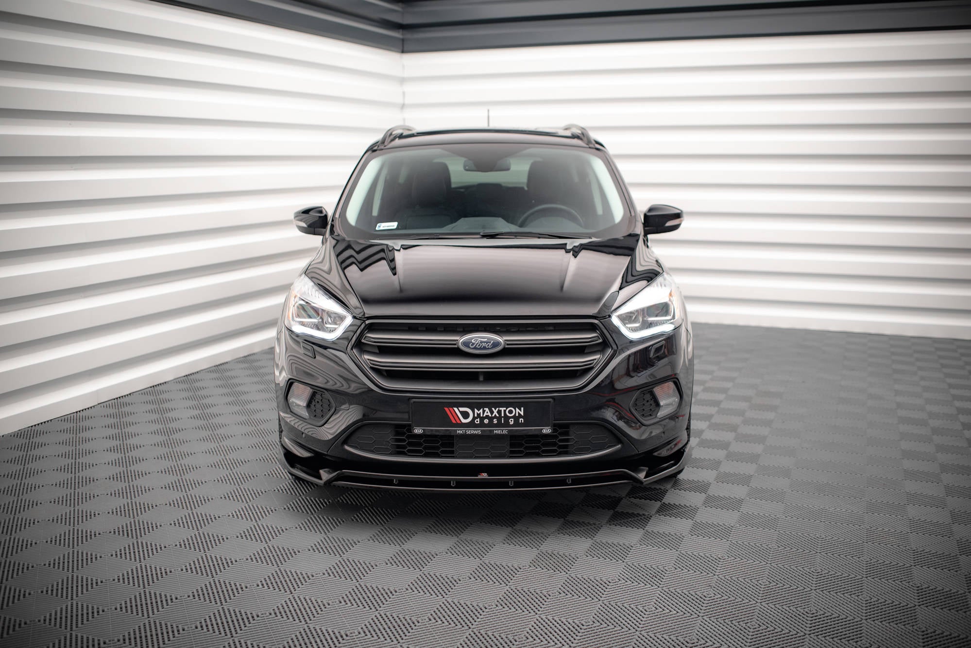 Maxton Design Street+ Spoilerlippe Front Ansatz V.1 passend für Ford Escape ST-Line Mk3 schwarz Hochglanz