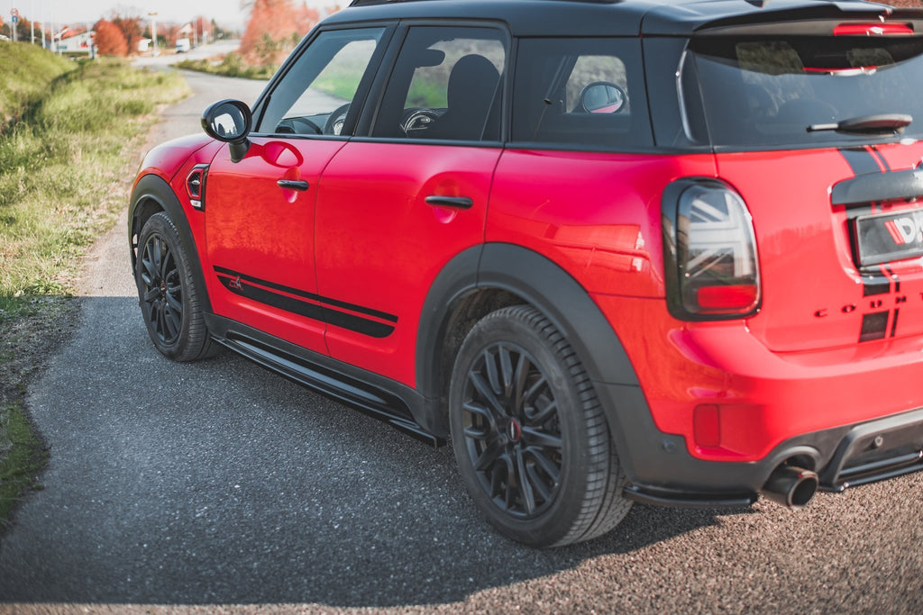 Maxton Design Seitenschweller Ansatz für Mini Countryman Mk2 F60 JCW schwarz matt