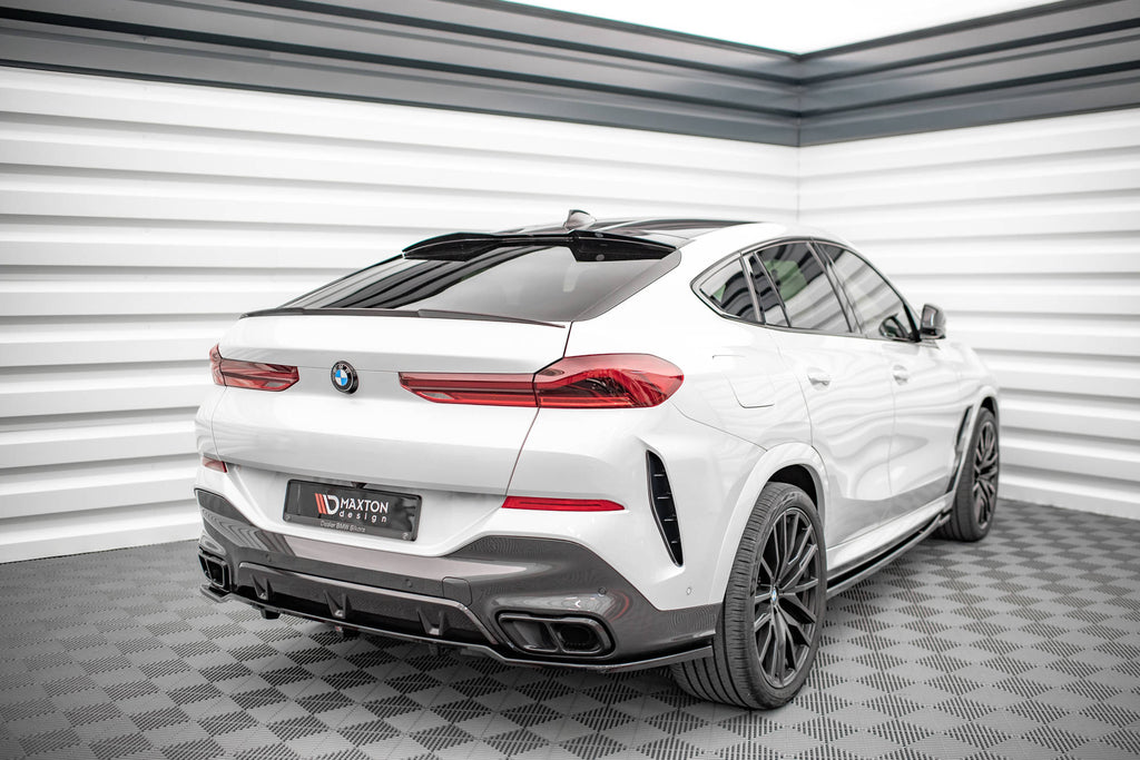 Maxton Design Street+ Mittlerer Diffusor RACE passend für V.1 BMW X6 M-Paket G06 schwarz Hochglanz
