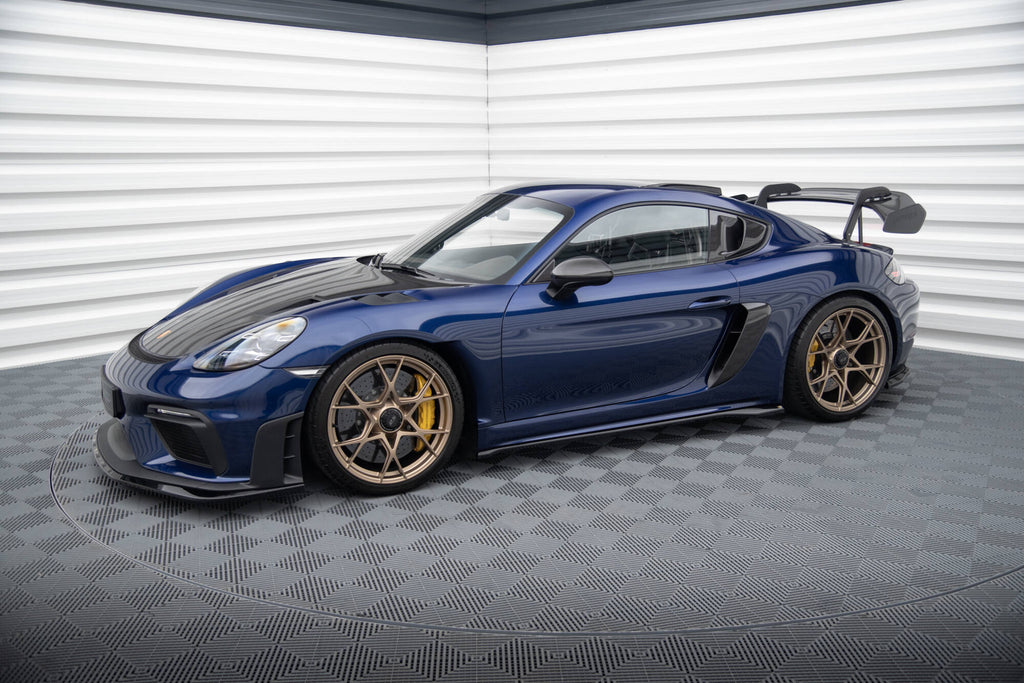 Maxton Design Street+ Seitenschweller Leisten passend für Porsche 718 Cayman GT4 RS 982c schwarz Hochglanz
