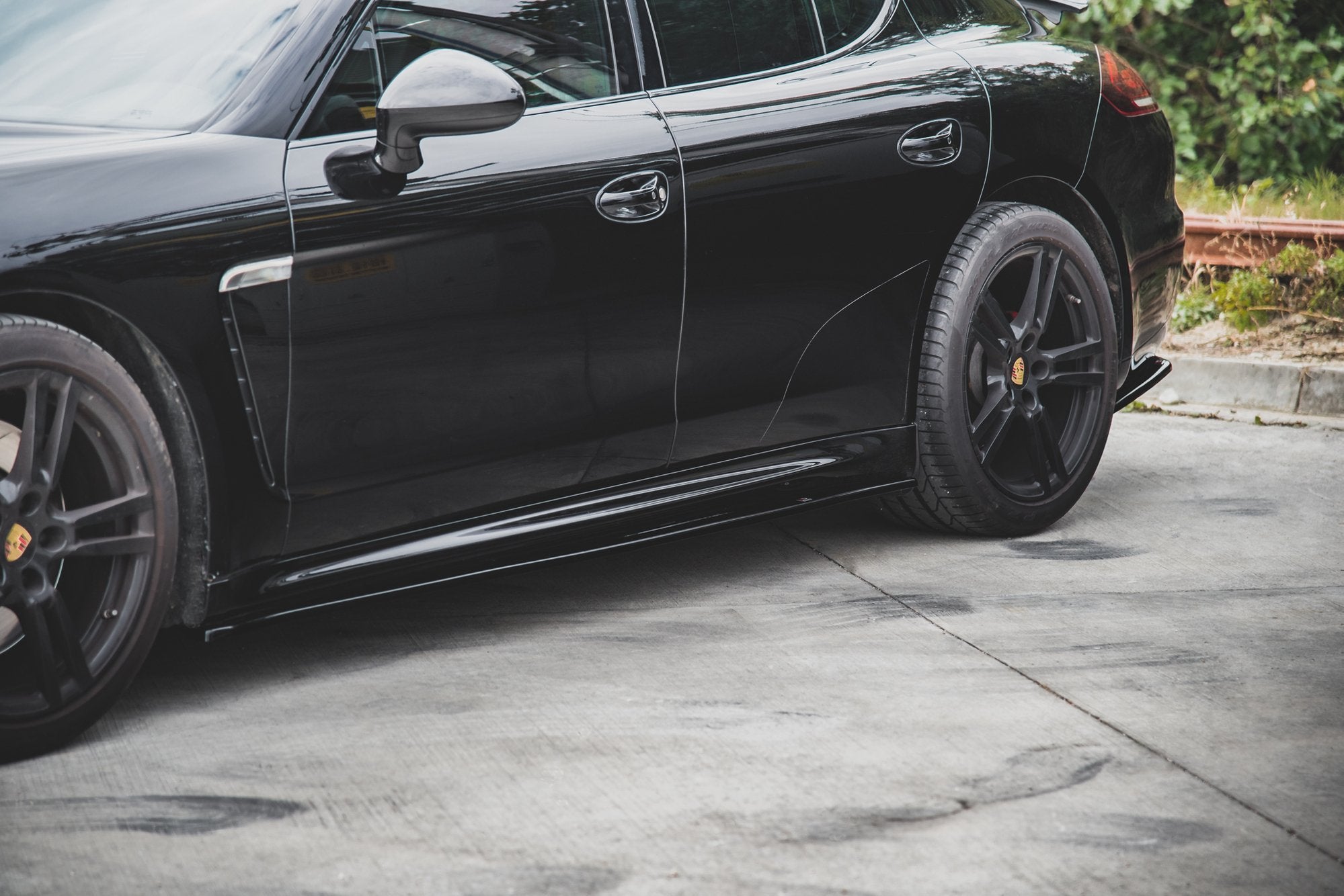 Maxton Design Street+ Seitenschweller Leisten V.2 passend für Porsche Panamera Turbo 970 Facelift schwarz Hochglanz