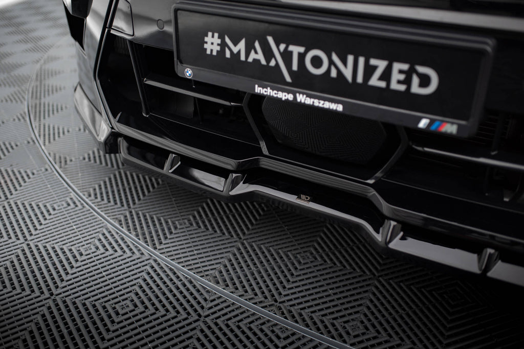 Maxton Design Street+ Spoilerlippe Front Ansatz V.1 passend für BMW X5 M F95 Facelift schwarz Hochglanz