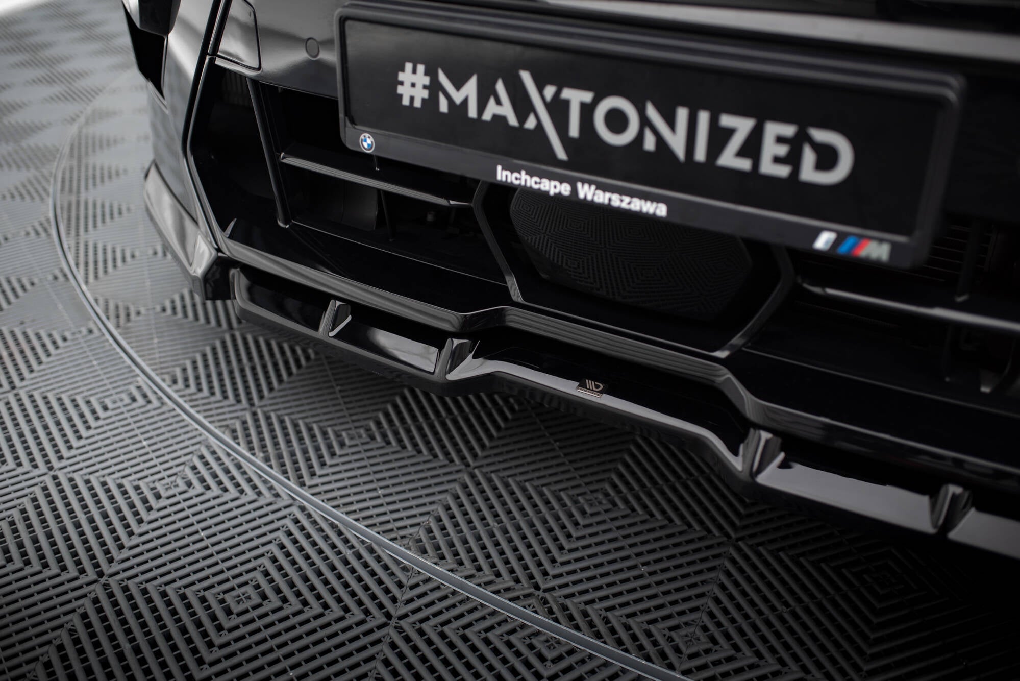 Maxton Design Street+ Spoilerlippe Front Ansatz V.1 passend für BMW X5 M F95 Facelift schwarz Hochglanz