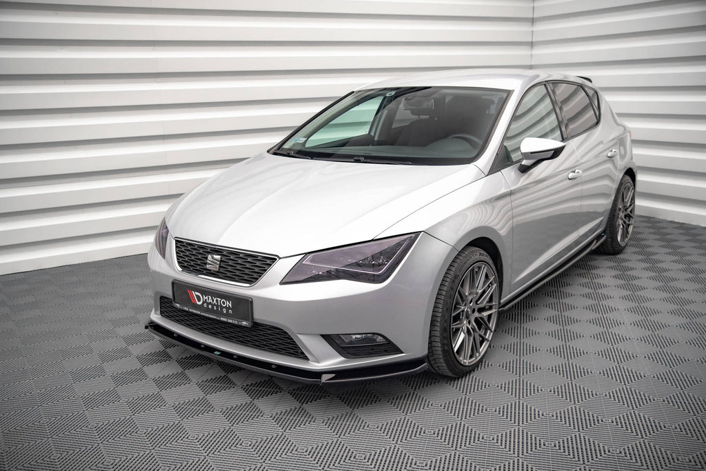 Maxton Design Street+ Spoilerlippe Front Ansatz V.1 passend für Seat Leon Mk3 schwarz Hochglanz