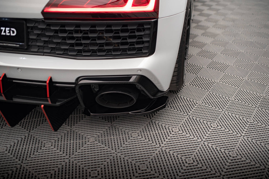 Maxton Design Heck Ansatz Flaps Diffusor passend für Audi R8 Mk2 Facelift schwarz Hochglanz