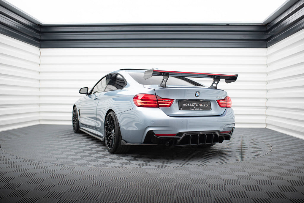 Maxton Design Carbon Spoiler With Internal Brackets Uprights + LED BMW 4er F32 / 4 F32 M-Paket Coupe für BMW 4er Coupe