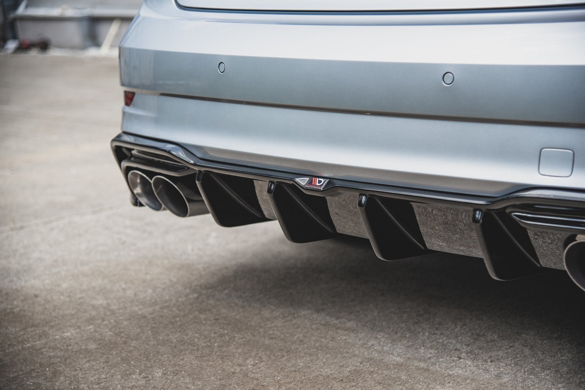 Maxton Design Diffusor Heck Ansatz passend für Audi S3 Limousine 8V Facelift schwarz Hochglanz
