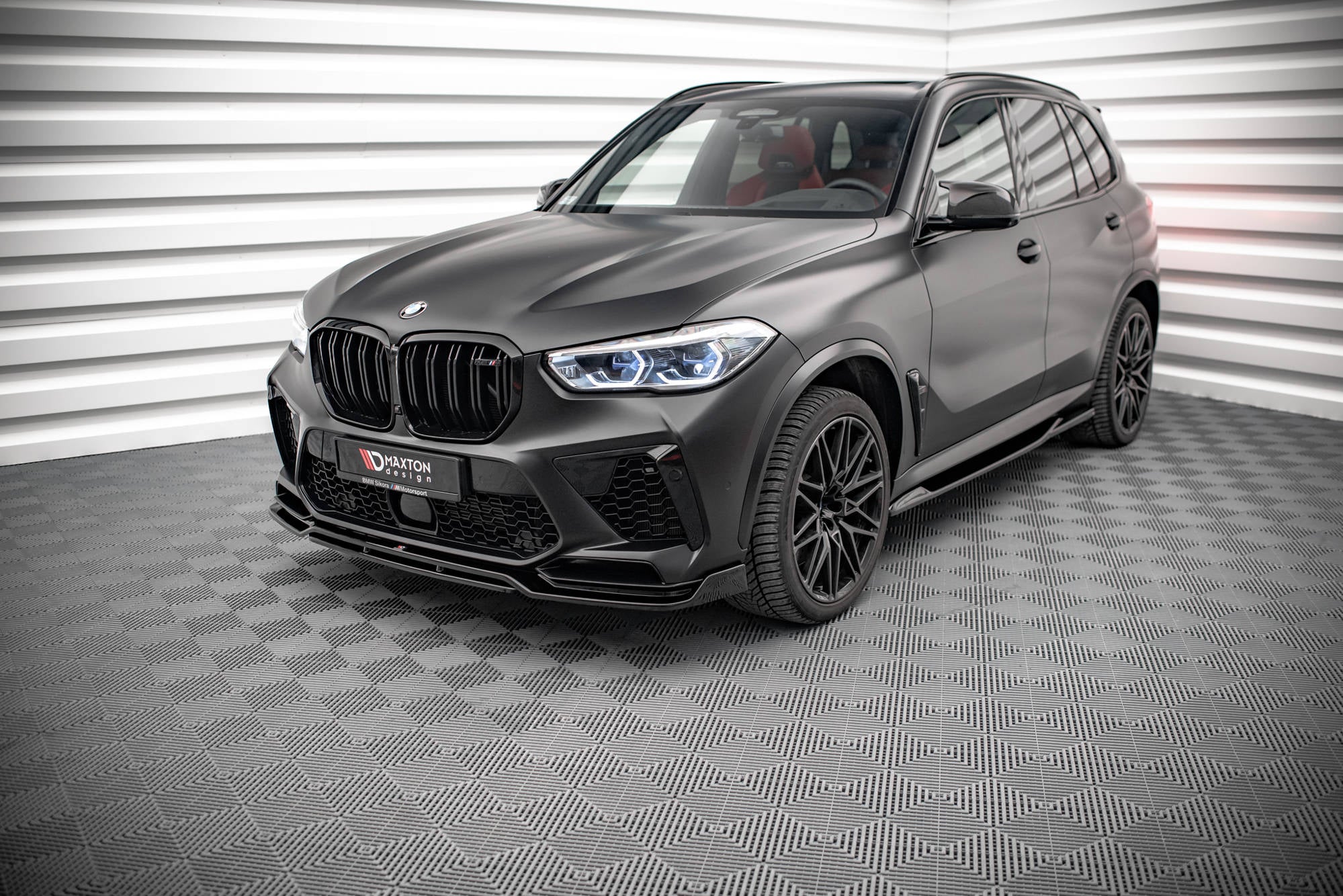 Maxton Design Street+ Seitenschweller Leisten passend für BMW X5M F95 / F95 Facelift schwarz Hochglanz