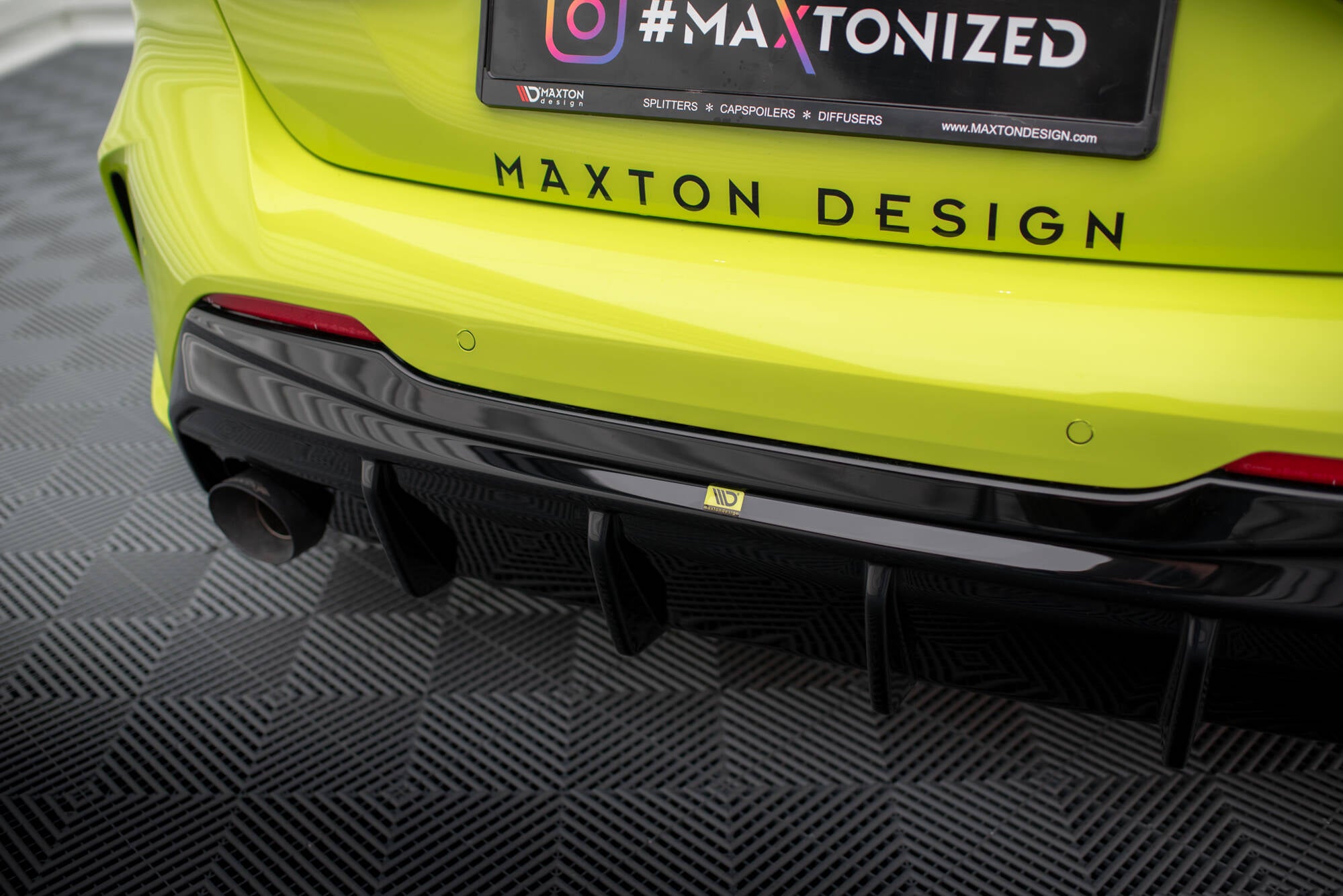 Maxton Design Diffusor Heck Ansatz V.3 passend für BMW 1er F40 M-Paket/ M135i / 128ti (Einzelauspuff li. re.)