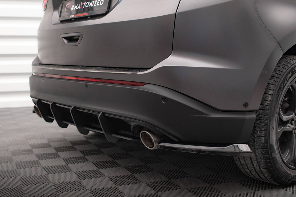 Maxton Design Heck Ansatz Flaps Diffusor V.1 passend für Ford Edge Mk2 schwarz Hochglanz