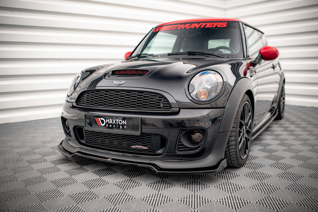 Maxton Design Street+ Spoilerlippe Front Ansatz V.2 passend für Mini Cooper John Cooper Works R56 schwarz Hochglanz