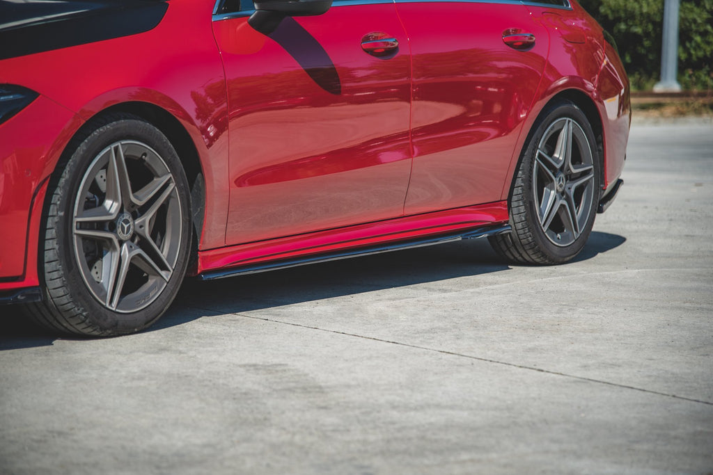 Maxton Design Seitenschweller Ansatz für Mercedes-Benz CLA AMG-Line C118 schwarz matt