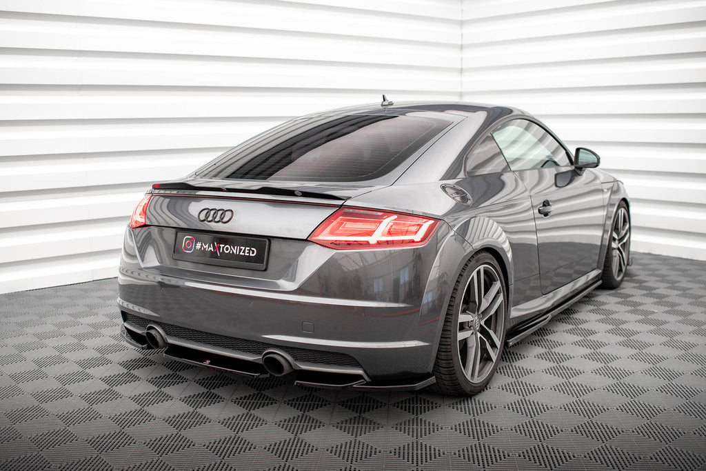 Maxton Design Heck Ansatz Flaps Diffusor V.1 passend für Audi TT S-Line 8S schwarz Hochglanz