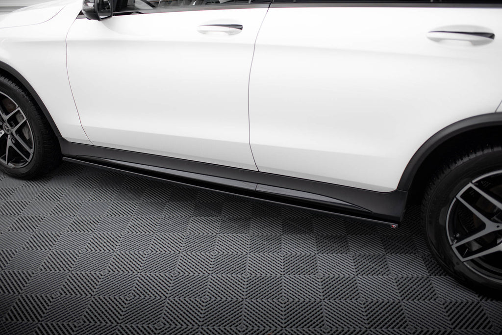 Maxton Design Street+ Seitenschweller Leisten passend für V.3 passend für Mercedes-Benz GLC Coupe AMG-Line C253 schwarz Hochglanz