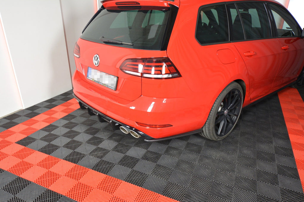 Maxton Design Heck Ansatz Flaps Diffusor V.1 passend für VW GOLF 7 R VARIANT FACELIFT schwarz Hochglanz