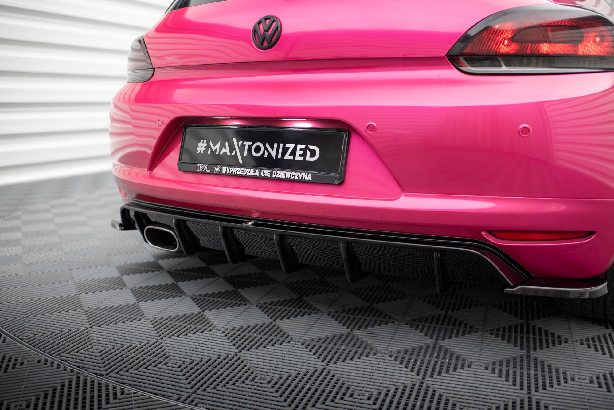 Maxton Design Diffusor Heck Ansatz V.1 passend für VW Scirocco Mk3 schwarz Hochglanz