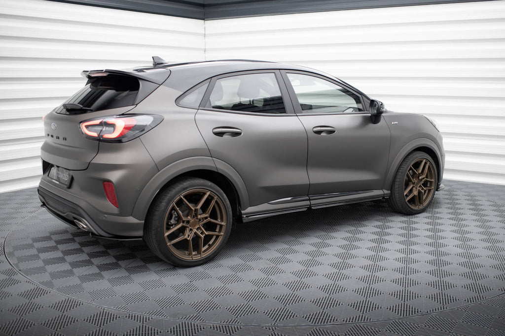 Maxton Design Street+ Seitenschweller Leisten passend für Ford Puma ST / ST-Line / Standard Mk1 schwarz Hochglanz