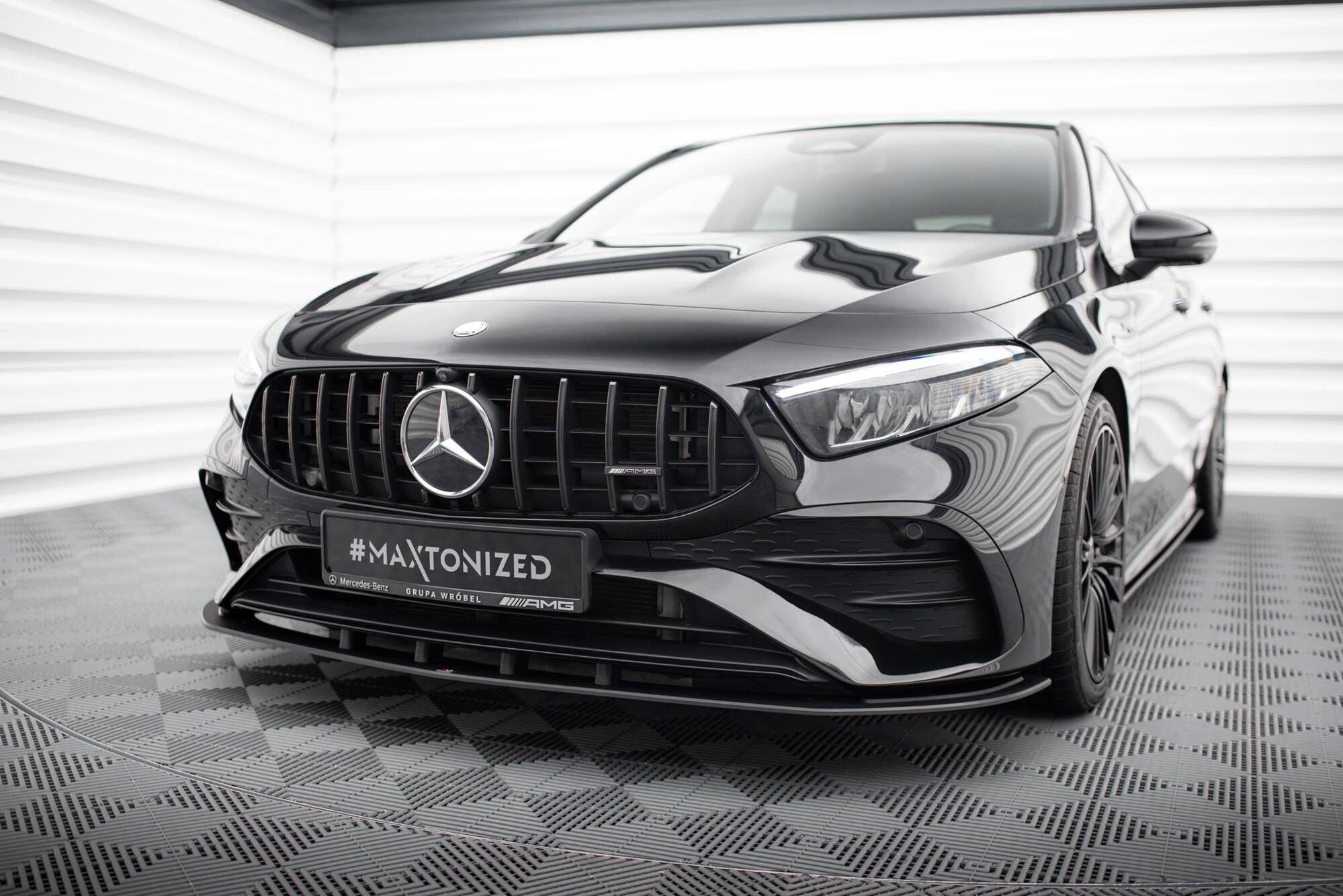 Maxton Design Street Pro Street+ Spoilerlippe Front Ansatz passend für Mercedes-AMG A35 W177 Facelift