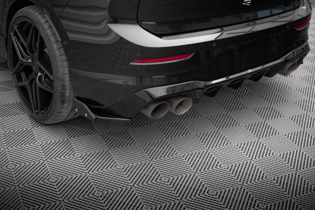 Maxton Design Heck Ansatz Flaps Diffusor V.5 + Flaps passend für VW Golf R Hatchback Mk8 Facelift