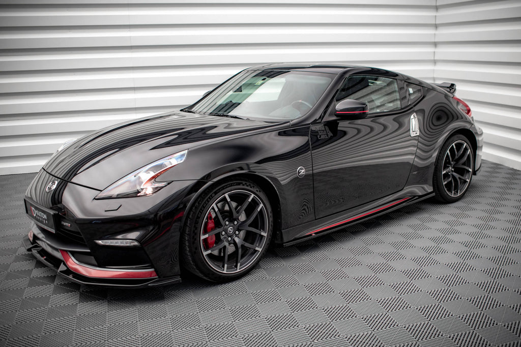 Maxton Design Street+ Seitenschweller Leisten V.2 passend für Nissan 370Z Nismo Facelift schwarz Hochglanz