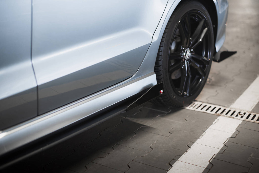 Maxton Design Seitenschweller Flaps passend für Audi S3 / A3 S-Line Limousine 8V schwarz Hochglanz