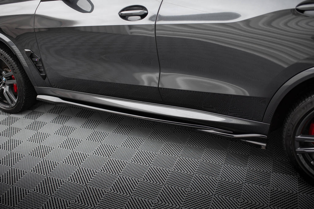 Maxton Design Street+ Seitenschweller Leisten passend für BMW X5 M F95 / F95 Facelift schwarz Hochglanz