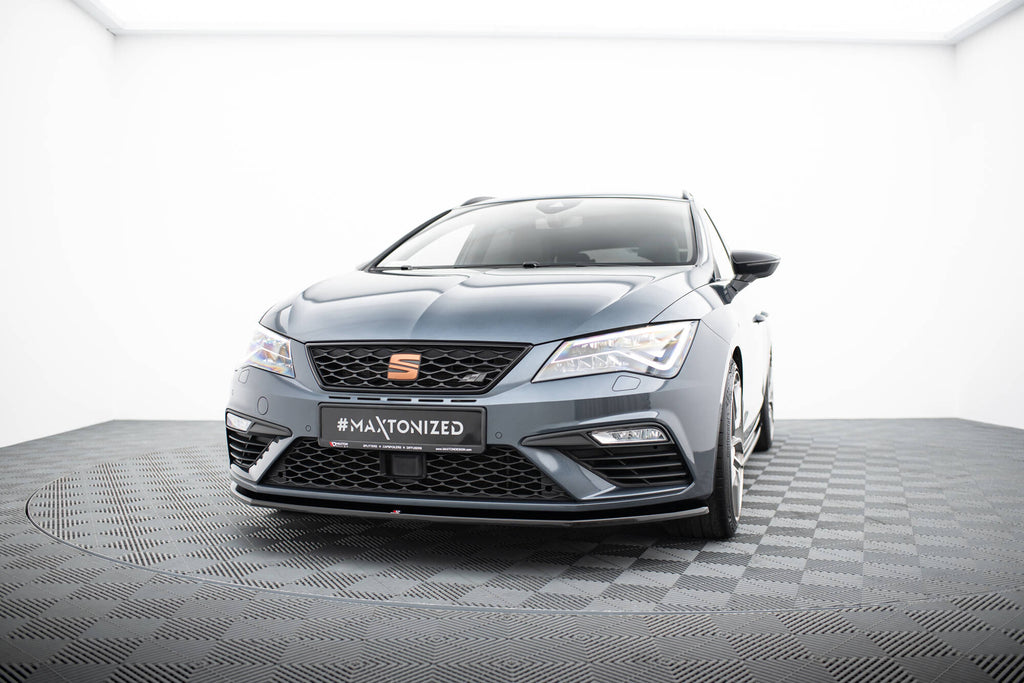 Maxton Design Street+ Spoilerlippe Front Ansatz V.1 passend für Seat Leon Cupra / FR Mk3 FL schwarz Hochglanz