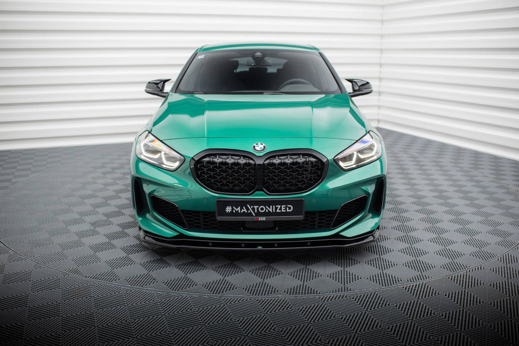 Maxton Design Street+ Spoilerlippe Front Ansatz passend für V.9 BMW M135i F40 schwarz Hochglanz