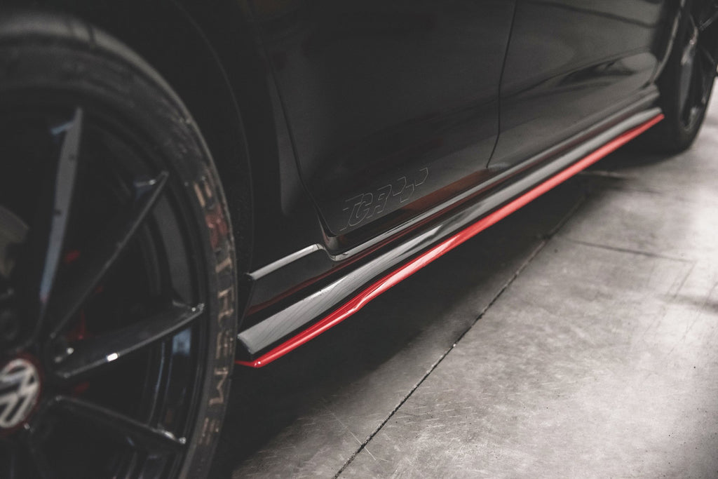 Maxton Design Street+ Seitenschweller Leisten passend für VW Golf GTI TCR Mk7 schwarz Hochglanz