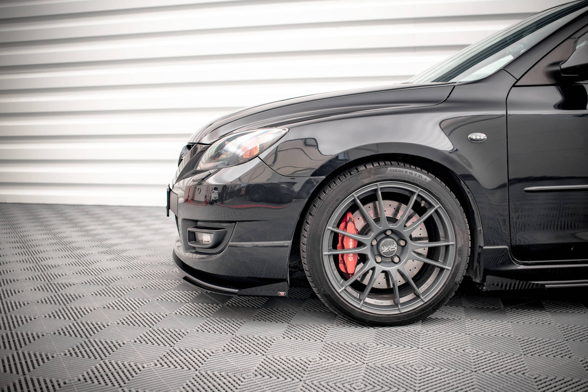 Maxton Design Front Stoßstange Flaps passend für Mazda 3 MPS Mk1 schwarz Hochglanz