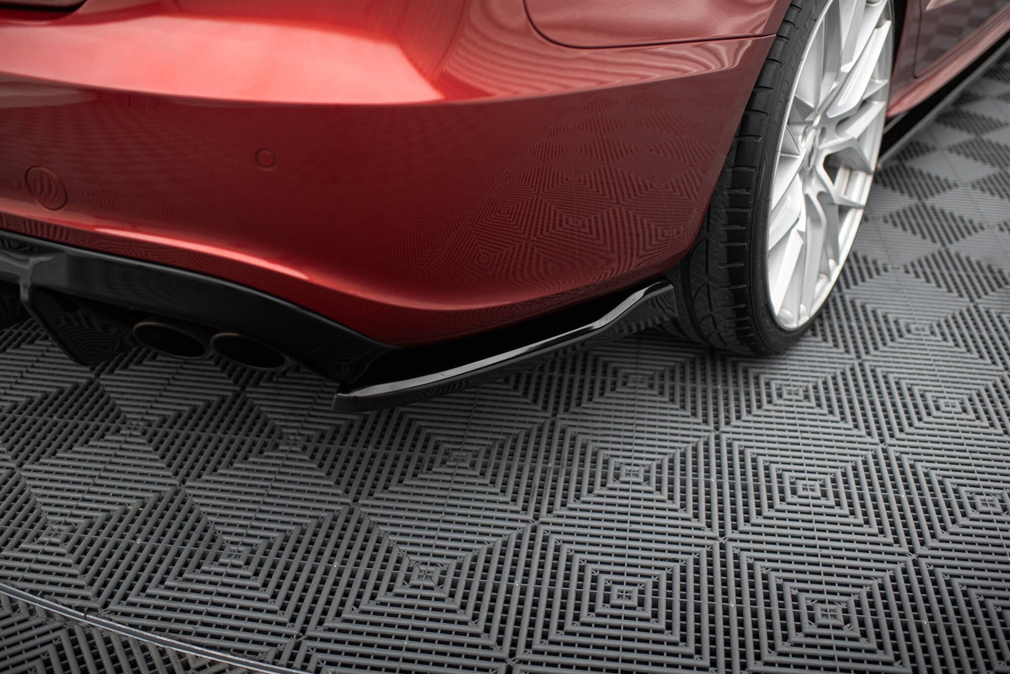 Maxton Design Heck Ansatz Flaps Diffusor passend für Audi S5 / A5 S-Line Sportback 8T schwarz Hochglanz