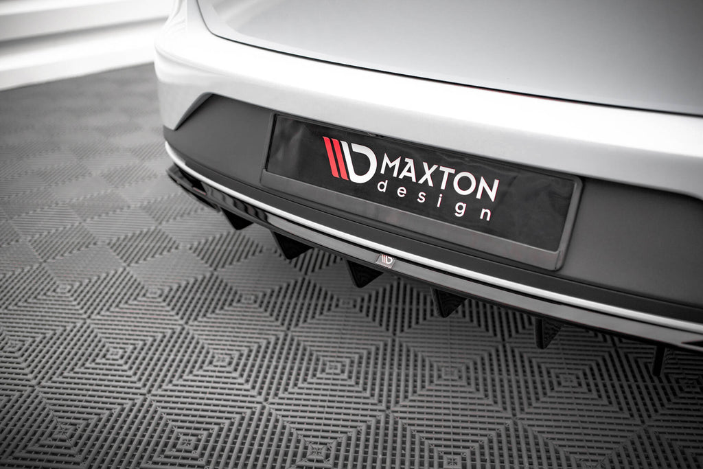 Maxton Design Diffusor Heck Ansatz passend für Seat Leon Cupra Sportstourer Mk3 schwarz Hochglanz