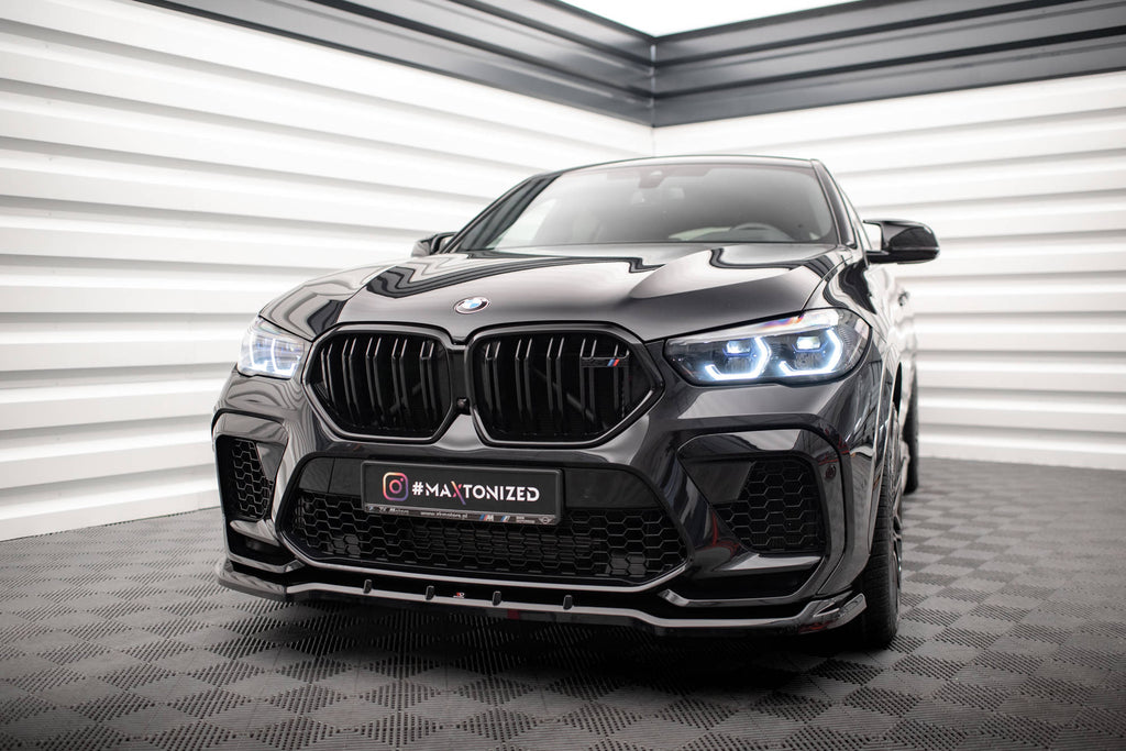 Maxton Design Street+ Spoilerlippe Front Ansatz V.1 passend für BMW X6 M F96 schwarz Hochglanz