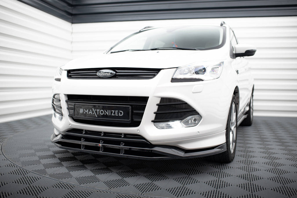 Maxton Design Street+ Spoilerlippe Front Ansatz passend für Ford Kuga ST-Line Mk2 schwarz Hochglanz