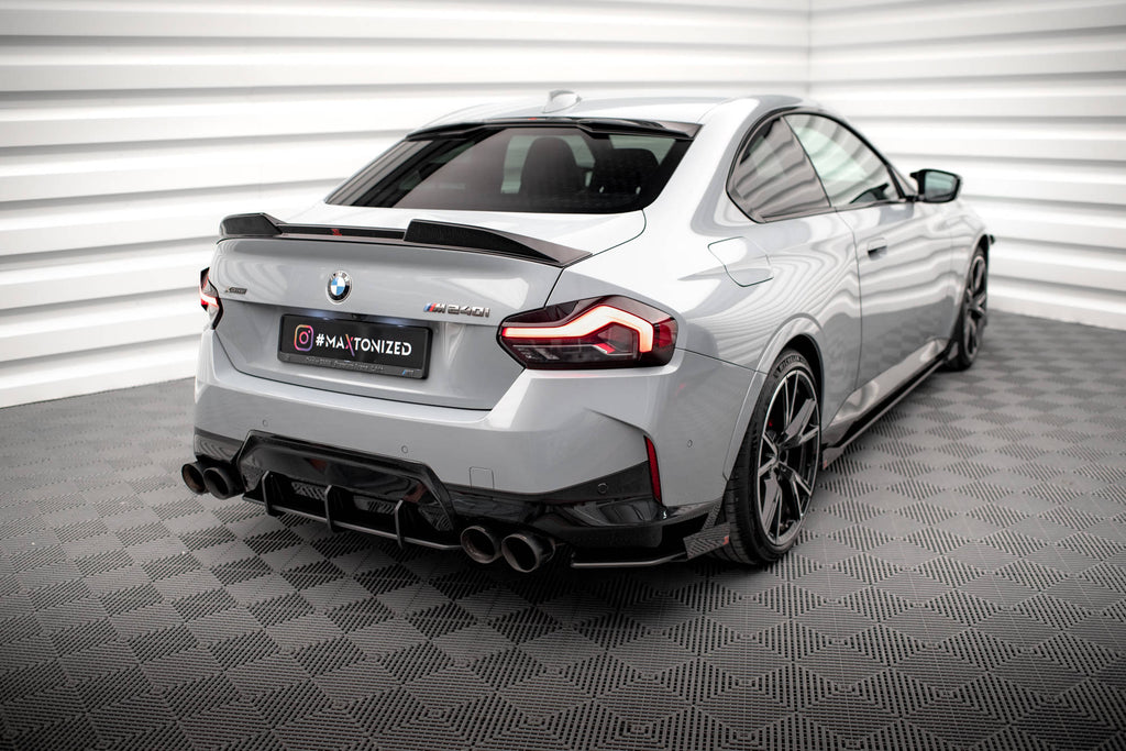 Maxton Design Street Pro Heck Ansatz Flaps Diffusor + Flaps passend für BMW 2 Coupe M240i G42 schwarz Hochglanz