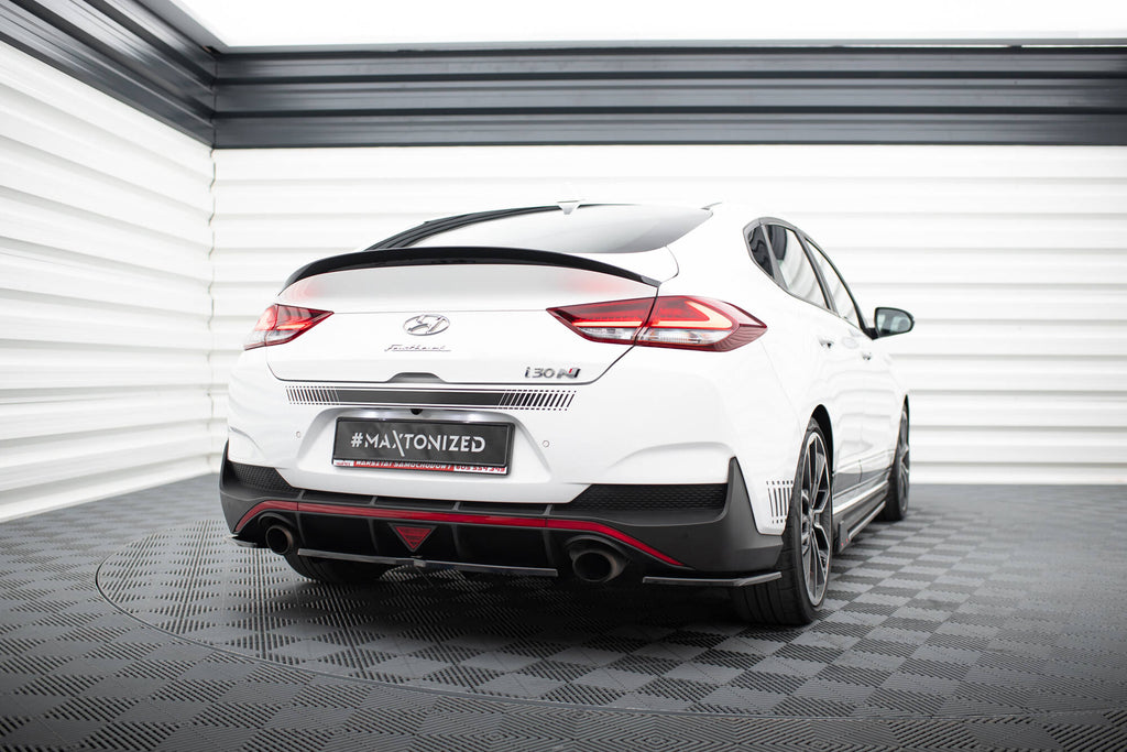 Maxton Design Street+ Mittlerer Diffusor RACE passend für Hyundai I30 N Mk3 Fastback schwarz Hochglanz