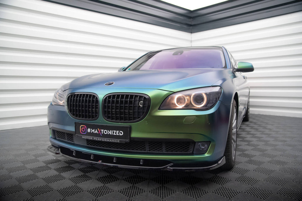 Maxton Design Street+ Spoilerlippe Front Ansatz V.1 passend für BMW 7 F01 schwarz Hochglanz