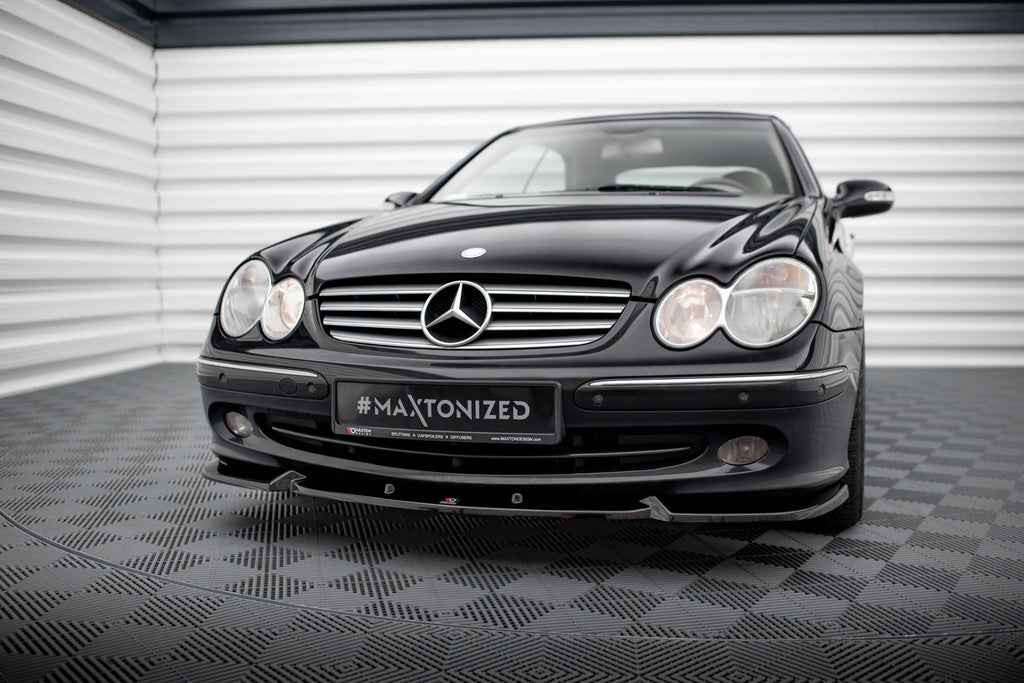 Maxton Design Street+ Spoilerlippe Front Ansatz V.2 passend für Mercedes-Benz CLK W209 schwarz Hochglanz