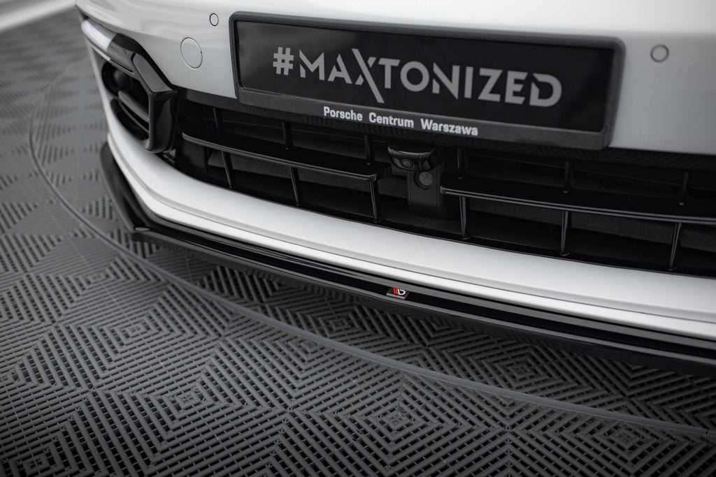 Maxton Design Street+ Spoilerlippe Front Ansatz passend für Porsche Panamera GTS 971 schwarz Hochglanz