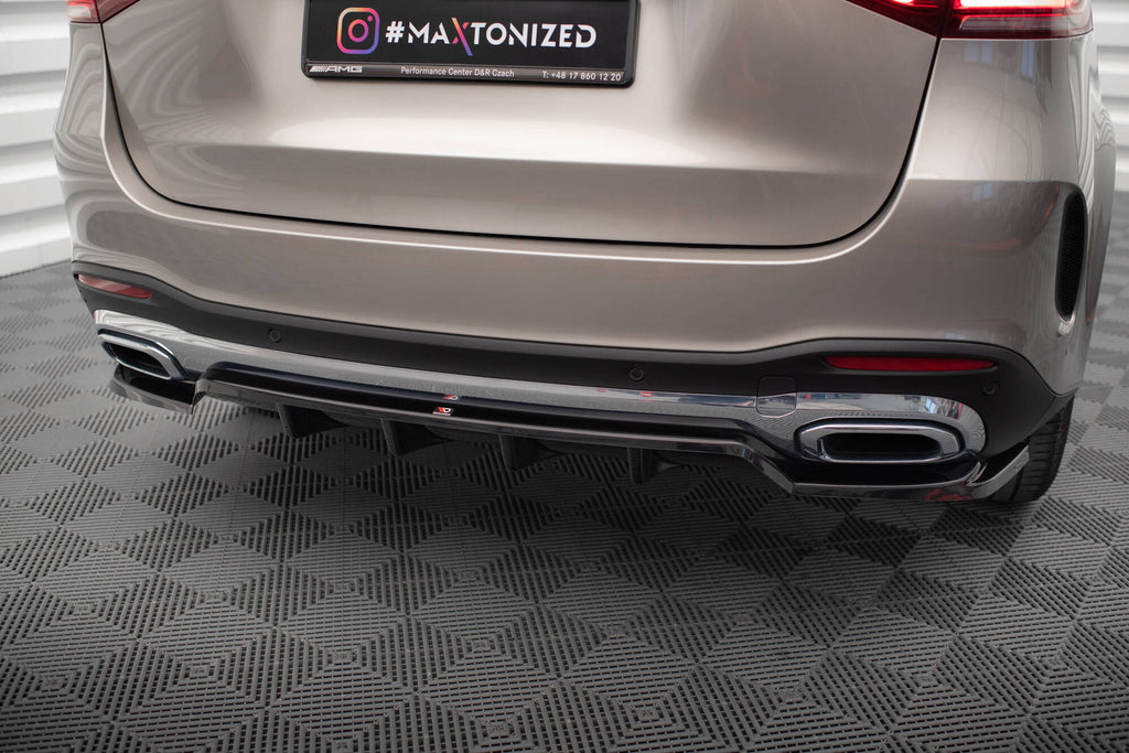 Maxton Design Street+ Mittlerer Diffusor RACE passend für Mercedes-Benz GLE SUV AMG-Line W167 / W167 Facelift schwarz Hochglanz