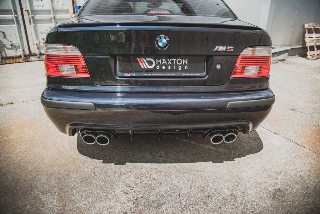 Maxton Design Diffusor Heck Ansatz passend für BMW M5 / 5 M-Paket E39 schwarz Hochglanz