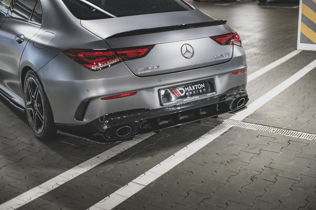 Maxton Design Heck Ansatz Flaps Diffusor passend für Mercedes-AMG CLA 35 Aero / 45 Aero C118 schwarz Hochglanz